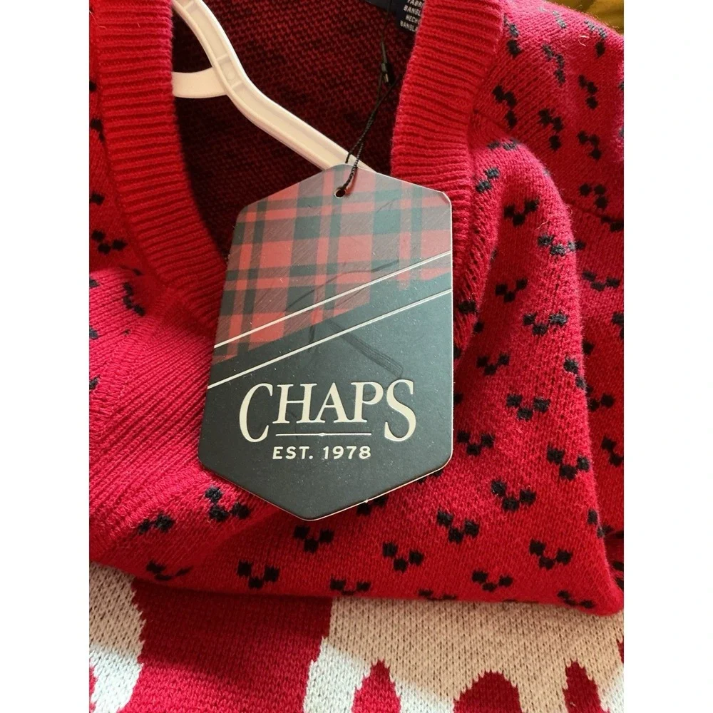 Chaps Ralph Lauren Men's‎ Pullover Red Sweater NEW WITH TAGS L Red Bears